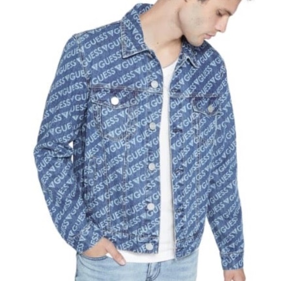 guess logo denim jacket